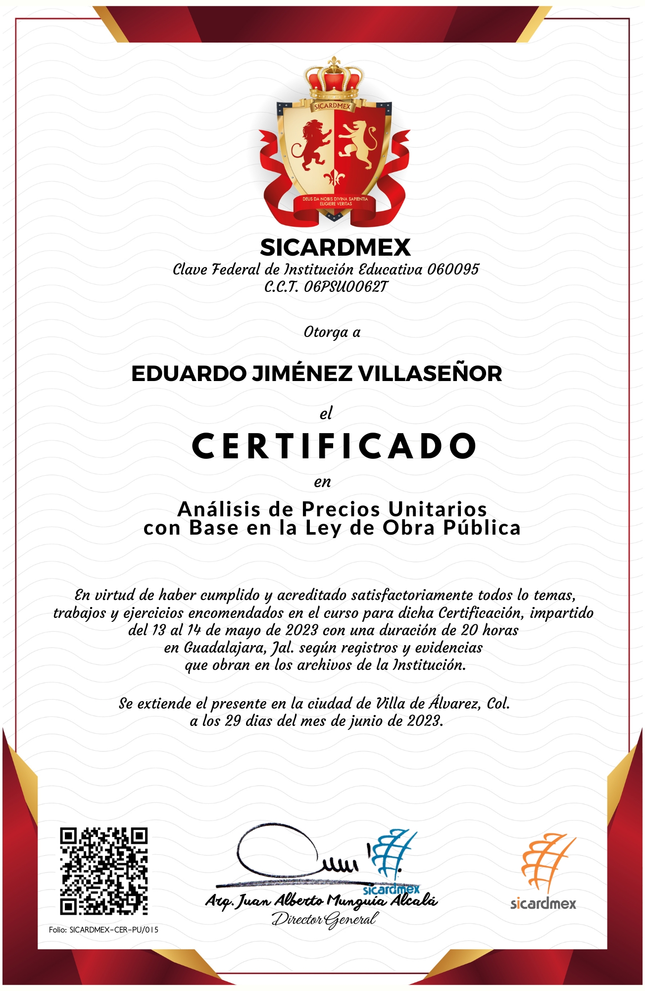 CERTIFICADO Eduardo Jimenez