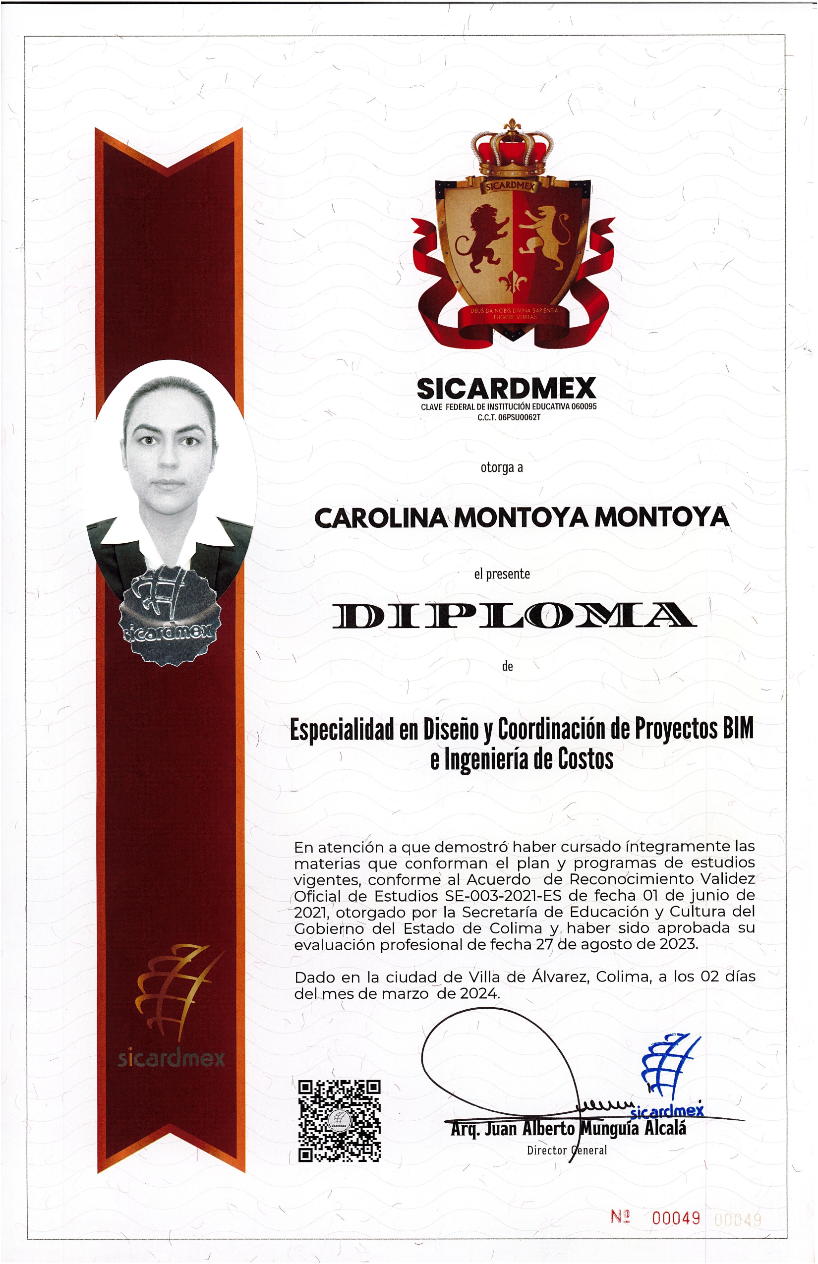 DIPLOMA Carolina Montoya