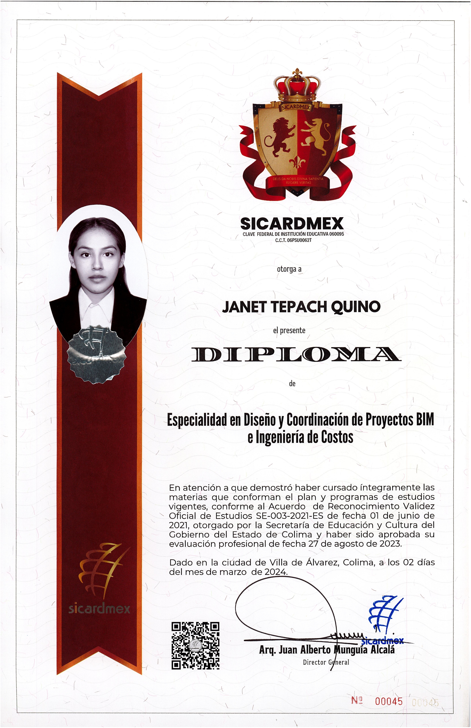 DIPLOMA Janet Tepach